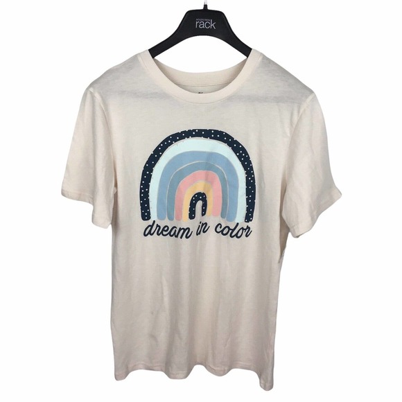 Stunner California Womens M Blush Pink Rainbow Dream in Color Tee Crew Shirt - Picture 1 of 3
